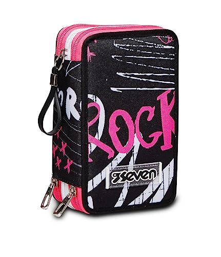 Seven Federmäppchen, Mäppchen, mehrfarbig, Federtasche für Schreibwaren, Etui mit Stiften, Kugelschreiber, & mehr, 3 Fächer, Mädchen & Jungen, Schule - Grundschule, XXL, Streetpaint Girl Seven Federmäppchen, Mäppchen, mehrfarbig, Federtasche für Schreibwaren, Etui mit Stiften, Kugelschreiber, & mehr, 3 Fächer, Mädchen & Jungen, Schule - Grundschule, XXL, Streetpaint Girl von Seven