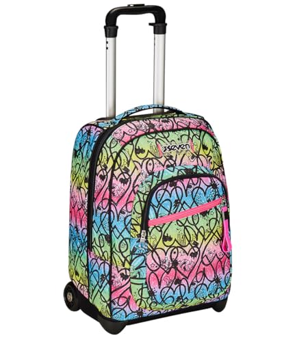 Seven Trolley, 2 in 1, Schulranzen mit Rollen, Rucksack mit Trolleyfunktion für Kinder, ab 1. Klasse, Schulrucksack Schultasche, Reisen, Mädchen&Jungen, pink/grün Seven Trolley, 2 in 1, Schulranzen mit Rollen, Rucksack mit Trolleyfunktion für Kinder, ab 1. Klasse, Schulrucksack Schultasche, Reisen, Mädchen&Jungen, pink/grün von Seven