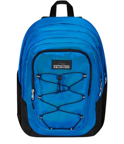 Seven Imovepack Rucksack mit Doppelfach, blau, mit Trinkflaschenhalter, für Schule und Reisen, mittlere und obere Fächer, Kinder und Jugendliche, blau, Taglia unica, schulisch Seven Imovepack Rucksack mit Doppelfach, blau, mit Trinkflaschenhalter, für Schule und Reisen, mittlere und obere Fächer, Kinder und Jugendliche, blau, Taglia unica, schulisch von Seven