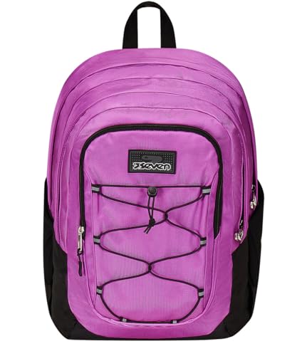 Seven Imovepack Rucksack mit Doppelfach, violett, mit Trinkflaschenhalter, für Schule und Reisen, mittlere und obere Fächer, Mädchen und Jungen, violett, Taglia unica, schulisch Seven Imovepack Rucksack mit Doppelfach, violett, mit Trinkflaschenhalter, für Schule und Reisen, mittlere und obere Fächer, Mädchen und Jungen, violett, Taglia unica, schulisch von Seven
