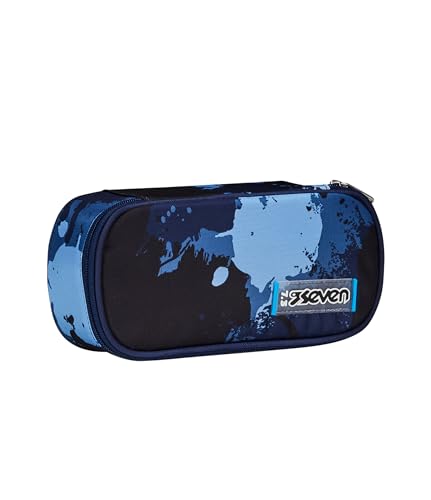 Seven Inky Shadow Stifteköcher für die Schule, rund, Blau, oval, mit Innentasche und elastischen Stifthaltern, Zubehör Rucksack, Grundschule, Mittel, Oben, Kinder, Jungen, blau, Taglia Unica, Modern Seven Inky Shadow Stifteköcher für die Schule, rund, Blau, oval, mit Innentasche und elastischen Stifthaltern, Zubehör Rucksack, Grundschule, Mittel, Oben, Kinder, Jungen, blau, Taglia Unica, Modern von Seven