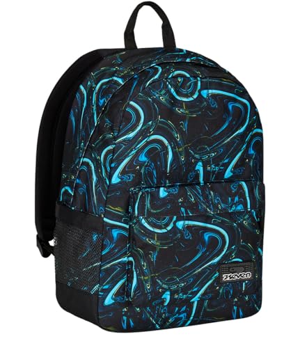 Seven IschoolPack Einzel-Rucksack, blau und schwarz, mit integrierter Pawer Bank und USB-Stecker, Trinkflaschentasche, Schul- und Reiserucksack, Kinder und Jugendliche., blau, Taglia unica, schulisch Seven IschoolPack Einzel-Rucksack, blau und schwarz, mit integrierter Pawer Bank und USB-Stecker, Trinkflaschentasche, Schul- und Reiserucksack, Kinder und Jugendliche., blau, Taglia unica, schulisch von Seven