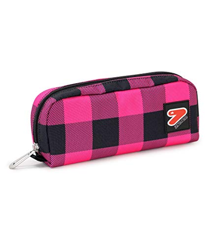 Federmäppchen SEVEN, Mäppchen, Federtasche für Schreibwaren, Mädchen&Jungen, Schule und Gymnasium, Teenager, pink/schwarz kariert, BENIN II RECYCLED von Seven