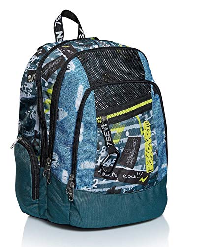 Seven Rucksack, Backpack für Schule, Uni & Freizeit, Geräumige Schultasche für Teenager, Mädchen, Jungen, Gepolsterter Schulranzen; mit Laptopfach -Advanced U.ROCK, blau Seven Rucksack, Backpack für Schule, Uni & Freizeit, Geräumige Schultasche für Teenager, Mädchen, Jungen, Gepolsterter Schulranzen; mit Laptopfach -Advanced U.ROCK, blau von Seven
