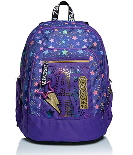 SEVEN Rucksack Advanced, Backpack für Schule, Uni & Freizeit, Geräumige Schultasche für Teenager, Mädchen, Jungen, Gepolsterter Schulranzen; DANCE PARTY, violett, mit Laptopfach SEVEN Rucksack Advanced, Backpack für Schule, Uni & Freizeit, Geräumige Schultasche für Teenager, Mädchen, Jungen, Gepolsterter Schulranzen; DANCE PARTY, violett, mit Laptopfach von Seven