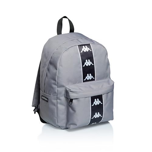 Seven Rucksack KAPPA COLOUR LOGO - Rucksack im amerikanischen Stil, geräumiges Einfach, Schule, Reisen und Freizeit, grau, Taglia unica, Casual von Seven