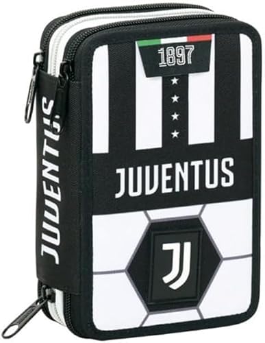Seven Schulmäppchen mit 3 Reißverschlüssen, mit Juventus-Korrektur, weiß und schwarz, Weiß, sportlich Seven Schulmäppchen mit 3 Reißverschlüssen, mit Juventus-Korrektur, weiß und schwarz, Weiß, sportlich von Seven