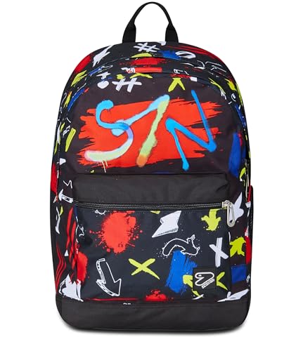 Seven Schulrucksack Pro XXL, wendbar, Detach The Double, GraffitiLoad, Schwarz Rot, 3 Rucksäcke in 1, Doppelfach mit kabellosen Kopfhörern, PC-Tasche und Trinkflasche, mittelgroßer Rucksack, Schwarz, Seven Schulrucksack Pro XXL, wendbar, Detach The Double, GraffitiLoad, Schwarz Rot, 3 Rucksäcke in 1, Doppelfach mit kabellosen Kopfhörern, PC-Tasche und Trinkflasche, mittelgroßer Rucksack, Schwarz, von Seven