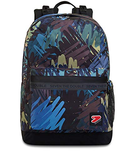 Seven Umkehrbarer Rucksack mit Kopfhörern - The Double Stroke Brush - Schule und Freizeit - 2 in 1 Rucksäcke, braun, Taglia unica, wendbar von Seven