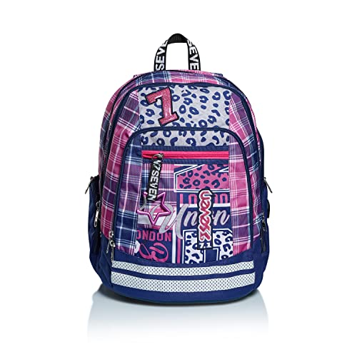 SEVEN Rucksack Advanced, Backpack für Schule, Uni & Freizeit, Geräumige Schultasche für Teenager, Mädchen, Jungen, Gepolsterter Schulranzen; Cheer Girl, pink/violett, mit Laptopfach SEVEN Rucksack Advanced, Backpack für Schule, Uni & Freizeit, Geräumige Schultasche für Teenager, Mädchen, Jungen, Gepolsterter Schulranzen; Cheer Girl, pink/violett, mit Laptopfach von Seven