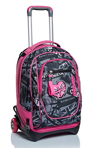 Seven TROLLEY Rucksack mit Trolleyfunktion, 3 in 1, Schulranzen mit Rollen, Abnehmbarer Rucksack, ab 1. Klasse, für Schule, Gymnasium, Reisen&Freizeit, Mädchen&Jungen, rosa, NEW TECH KEEP FLAG Seven TROLLEY Rucksack mit Trolleyfunktion, 3 in 1, Schulranzen mit Rollen, Abnehmbarer Rucksack, ab 1. Klasse, für Schule, Gymnasium, Reisen&Freizeit, Mädchen&Jungen, rosa, NEW TECH KEEP FLAG von Seven