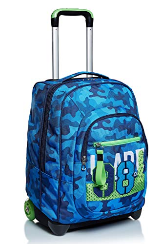 Seven TROLLEY, 2 in 1, Schulranzen mit Rollen, Rucksack mit Trolleyfunktion für Kinder, ab 1. Klasse, für Schule, Reisen, Mädchen&Jungen, blau, CREW Seven TROLLEY, 2 in 1, Schulranzen mit Rollen, Rucksack mit Trolleyfunktion für Kinder, ab 1. Klasse, für Schule, Reisen, Mädchen&Jungen, blau, CREW von Seven