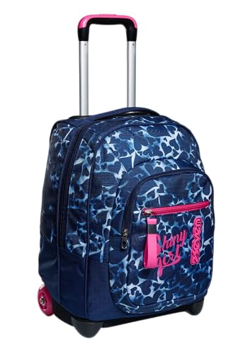 Seven TROLLEY, 2 in 1, Schulranzen mit Rollen, Rucksack mit Trolleyfunktion für Kinder, ab 1. Klasse, für Schule, Reisen, Mädchen&Jungen, blau/pink, DYED HEARTS Seven TROLLEY, 2 in 1, Schulranzen mit Rollen, Rucksack mit Trolleyfunktion für Kinder, ab 1. Klasse, für Schule, Reisen, Mädchen&Jungen, blau/pink, DYED HEARTS von Seven