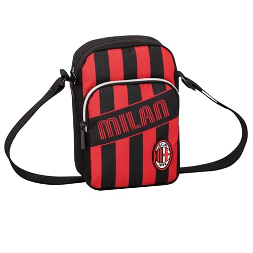 Umhängetasche für Herren – A.C. Milan Fußball, Schwarz / Rot – Öffnung mit Reißverschluss – Gürteltasche für Jungen – Milanist Fan – Fußball Gadget Serie A, Schwarz und Rot., Taglia unica, rucksack Umhängetasche für Herren – A.C. Milan Fußball, Schwarz / Rot – Öffnung mit Reißverschluss – Gürteltasche für Jungen – Milanist Fan – Fußball Gadget Serie A, Schwarz und Rot., Taglia unica, rucksack von Seven