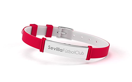 Sevilla FC Fashion Armband, rot, verstellbar, für Herren, Damen und Kinder, Armband aus Silikon und Edelstahl von Sevilla FC