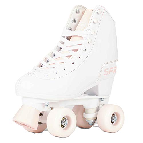SFR Skates Figure Quad Skates Rollschuhe für Kinder, Jugendliche, Unisex, Mehrfarbig (White/Pink), 37 von SFR