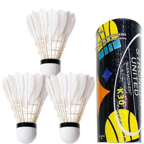 Federbälle, 3 Stück Badminton Bälle, Federball Mit hoher Stabilität und Haltbarkeit Badmintonbälle Shuttlecoc für Outdoor & Indoor Sport, Training, Bewegung von Sghtil