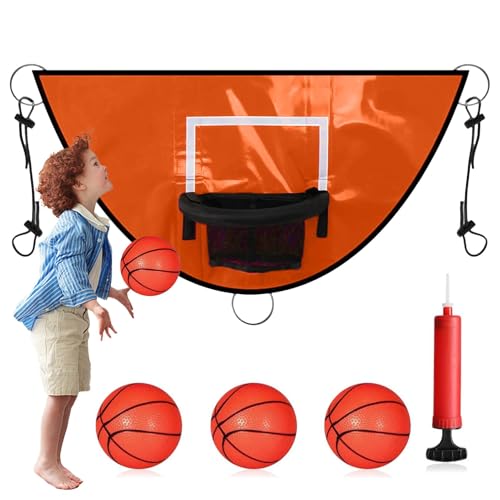 Sghtil Basketballkorb für Trampolin, Kinder-Basketballkorb-Set, Wasserdichter Kinder-Basketballkorb, Sonnenfester Basketballkorb mit Pumpe und Ball für und Mädchen von Sghtil