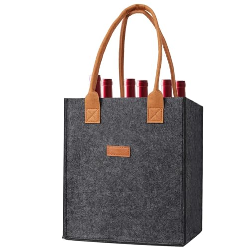 Sghtil Flaschenträger 6 Fächer Flaschentasche Filz Flaschen Tasche Wiederverwendbar Handtasche für Bierflaschen Weinflasche Getränketasche Sghtil Flaschenträger 6 Fächer Flaschentasche Filz Flaschen Tasche Wiederverwendbar Handtasche für Bierflaschen Weinflasche Getränketasche von Sghtil