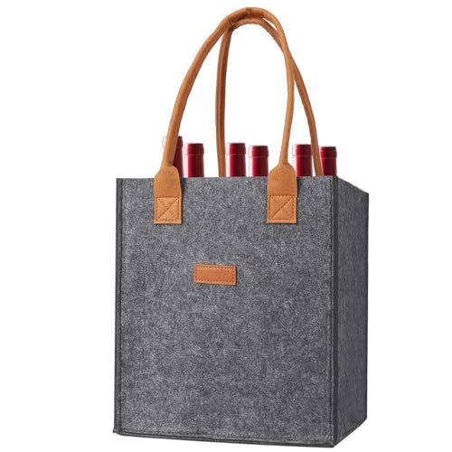 Sghtil Flaschenträger 6 Fächer Flaschentasche Filz Flaschen Tasche Wiederverwendbar Handtasche für Bierflaschen Weinflasche Getränketasche Sghtil Flaschenträger 6 Fächer Flaschentasche Filz Flaschen Tasche Wiederverwendbar Handtasche für Bierflaschen Weinflasche Getränketasche von Sghtil