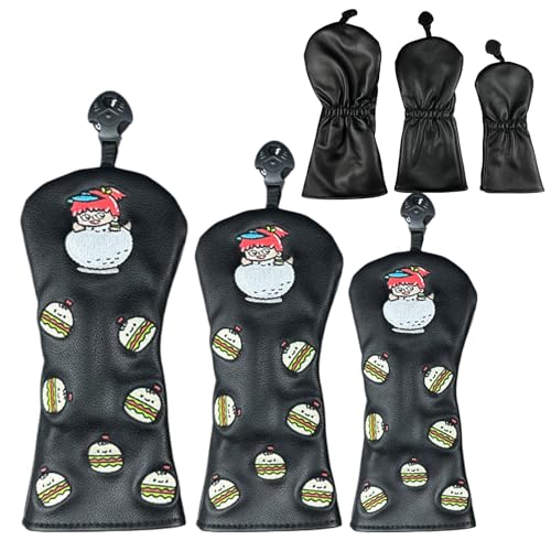 Sghtil Golf Driver Head Cover, Head Covers für Golfschläger,PU-Langhals-Schlägerschutzhüllen Golf-Hybrid-Schlägerkopfhülle - Schützendes Golfzubehör für Fairwayhölzer und Driver-Hybride von Sghtil