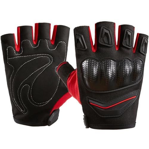 Sghtil Motorradhandschuhe aus Leder, ohne Finger, halbe Finger, Sommer, atmungsaktiv, Schutz, Reithandschuhe für Motorrad für Männer und Frauen Sghtil Motorradhandschuhe aus Leder, ohne Finger, halbe Finger, Sommer, atmungsaktiv, Schutz, Reithandschuhe für Motorrad für Männer und Frauen von Sghtil