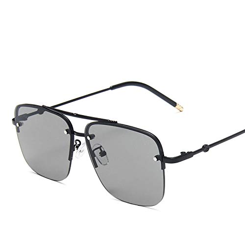 ShFhhwrl Klassisch Sonnenbrille Randlose Sonnenbrille Herren- Und Damen-Farbverlaufsbrille Markendesigner Big Frame Retro Trend B von ShFhhwrl