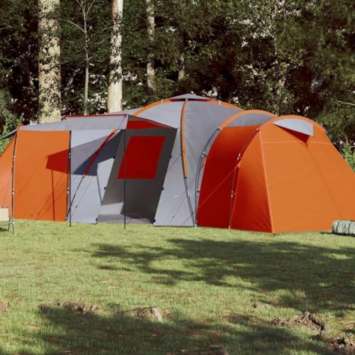 Campingzelt 12 Personen Grau & Orange 840x720x200 cm 185T TAFT, ShGaxin Caming Zelt, Camping Markise Zelt, Camping Tents, Camping-Zelt - 94348 von ShGaxin