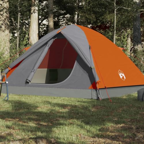 Campingzelt 3 Personen Grau & Orange 240x217x120 cm 190T TAFT, ShGaxin Caming Zelt, Camping Markise Zelt, Camping Tents, Camping-Zelt - 94411 von ShGaxin