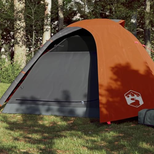 Campingzelt 4 Personen Grau & Orange 267x272x145 cm 185T TAFT, ShGaxin Caming Zelt, Camping Markise Zelt, Camping Tents, Camping-Zelt - 94337 von ShGaxin