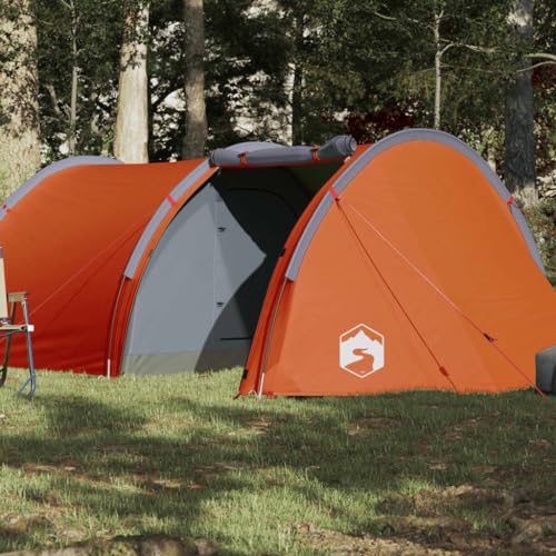 Campingzelt 4 Personen Grau & Orange 405x170x106 cm 185T TAFT, ShGaxin Caming Zelt, Camping Markise Zelt, Camping Tents, Camping-Zelt - 94396 von ShGaxin