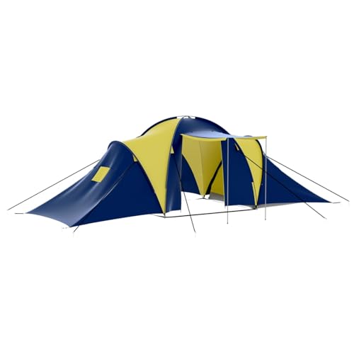 Campingzelt 9 Personen, ShGaxin Caming Zelt, Camping Tents, Camping-Zelt, Stoff Blau/Gelb von ShGaxin