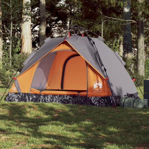 Kuppel-Campingzelt 2 Personen Grau und Orange Quick Release, ShGaxin Caming Zelt, Camping Tents, Camping-Zelt - 4004191 von ShGaxin