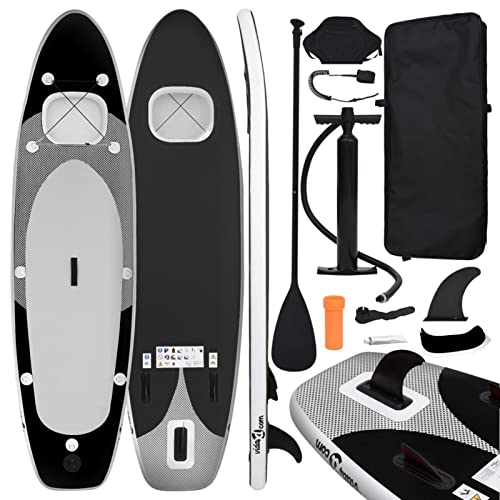 SUP-Board-Set Aufblasbar Schwarz 360x81x10 cm, ShGaxin Stand Up Paddling Board, Sup Zubehör, Sup Sitz, Paddel Sup, Aufblasbare Boards, Paddleboard von ShGaxin