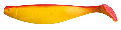 ShadXperts Xtra-Soft 7" - 18 cm Gummifisch für Hecht, Zander, Wels, Meeresangeln - 2 Stück (gelb/rot) von ShadXperts