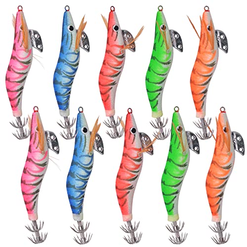 Angeln Künstliche Squid Jigs Octopus Tintenfisch Garnelen Köder Squid Jig verpackt Holz Garnelen Lure Jig Haken Harte Angelköder Kit Angeln Künstliche Squid Jigs Octopus Tintenfisch Garnelen Köder Squid Jig verpackt Holz Garnelen Lure Jig Haken Harte Angelköder Kit von Shaddock Fishing