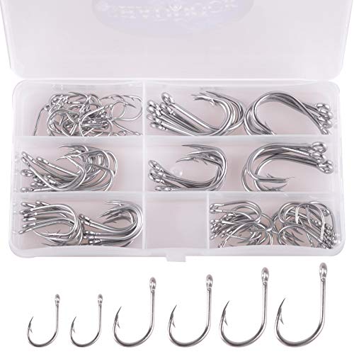 85stk Edelstahl Angelhaken Kit Großes Spiel Selbstmord Tintenfisch Schnabel Angelhaken Salzwasser Kreis Haken mit Angelzubehör Box 85stk Edelstahl Angelhaken Kit Großes Spiel Selbstmord Tintenfisch Schnabel Angelhaken Salzwasser Kreis Haken mit Angelzubehör Box von SHADDOCK