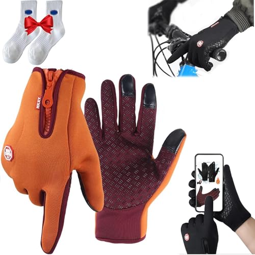 Shafaja Frostfit - Thermo Handschuhe, Frostfit Handschuhe, Frostfit Thermohandschuhe, Frostfit - Thermo Handschuhe Perfekt Für Jedes Abenteuer (Orange, L) von Shafaja