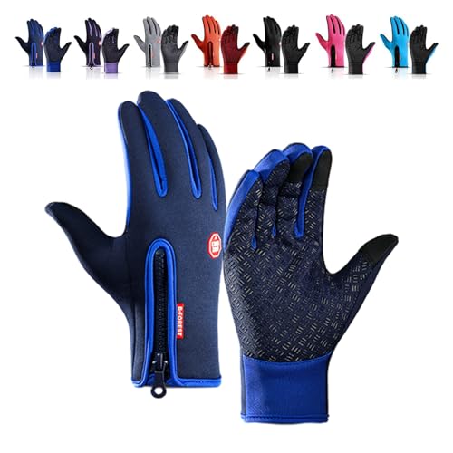 Shafaja Frostfit - Thermo Handschuhe, Thermo Handschuhe Herren Frostfit Pro, Damen Warme Premium Thermo Fahrrad Handschuhe 2.0 Thermohandschuhe (Marineblau, XXL) von Shafaja