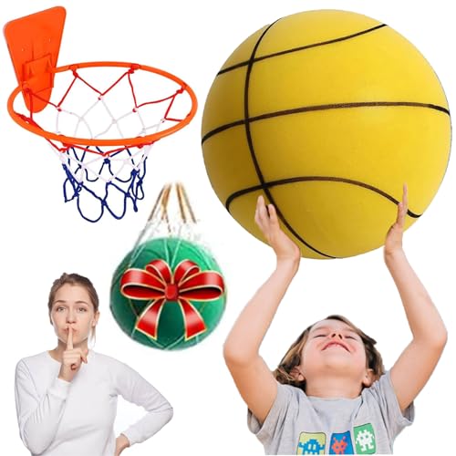 Shafaja The Original Silent Basketball 2.0, Silent Basketball Dribbling Indoor, Dribble Dream Supreme Silent Sports Basketball Size 7/5/3 (Yellow, Size 5 (Youth)) von Shafaja