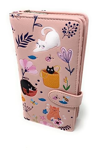 Shag Wear Cats in the Garden Große Tiergeldbörse für Damen und Teenager-Mädchen, Kunstleder, veganes Leder, 17,8 cm, Rosa, Pink, Large, Modern Shag Wear Cats in the Garden Große Tiergeldbörse für Damen und Teenager-Mädchen, Kunstleder, veganes Leder, 17,8 cm, Rosa, Pink, Large, Modern von Shag Wear