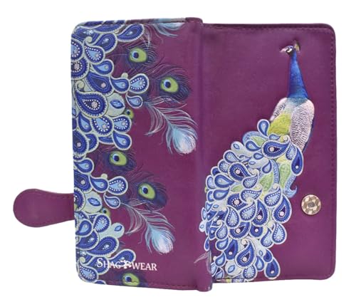 Shag Wear Paisley Peacock Große Geldbörse für Damen, veganes Kunstleder, 17,8 cm, Violett Shag Wear Paisley Peacock Große Geldbörse für Damen, veganes Kunstleder, 17,8 cm, Violett von Shag Wear