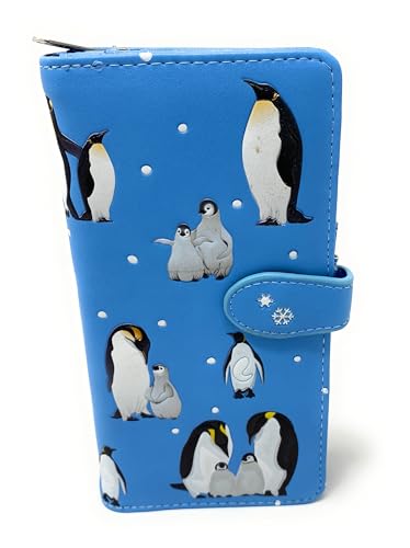 Shag Wear Penguin Waddle Große Tiergeldbörse für Damen und Teenager-Mädchen, veganes Kunstleder, Himmelblau, 17,8 cm, Himmelblau, Large, Modern von Shag Wear
