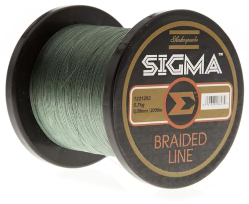 Shakespeare Schnur Sigma Braid Farbe Dark Green Länge 2000m ø 0,08mm von Shakespeare