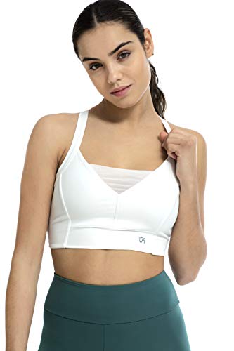 Shambhala Barcelona BH/Sport-BH aus recyceltem Polyester, Damen, Weiß, Medium von Shambhala Barcelona