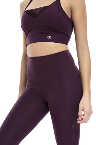 Shambhala Barcelona BH/Sport-BH aus recyceltem Polyester für Damen, Aubergine, extra groß von Shambhala Barcelona