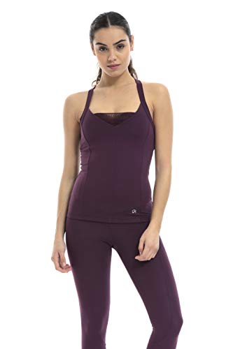 Shambhala Barcelona Collina Tank/Tanktop ohne Ärmel, aus recyceltem Polyester, für Damen, Aubergine, Größe S von Shambhala Barcelona