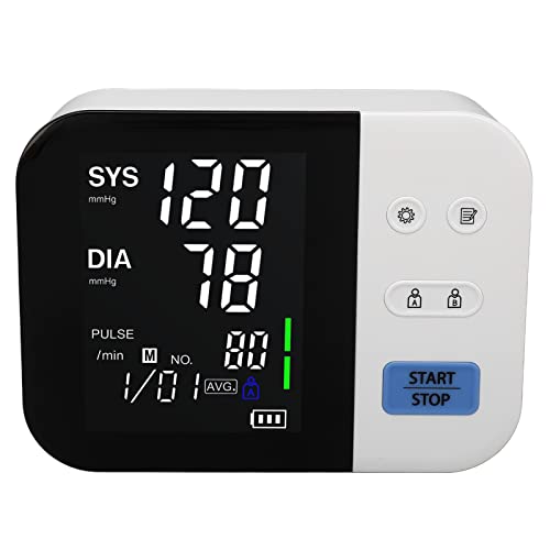 Shanrya Digitales Oberarm-Blutdruckmessgerät, Batteriebetriebenes, Automatisches, Intelligentes Oberarm-Blutdruckmessgerät, Genauer Großer LED-Bildschirm für zu Hause von Shanrya