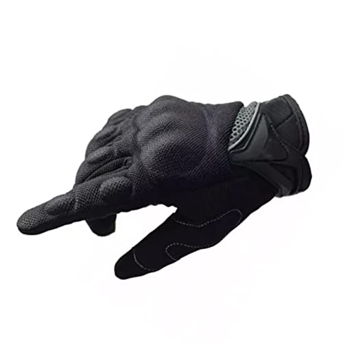 Shanrya Motorradhandschuhe, Reithandschuhe Doppelnahtverstärkt Schwarz für Straßenrennen (2XL) von Shanrya