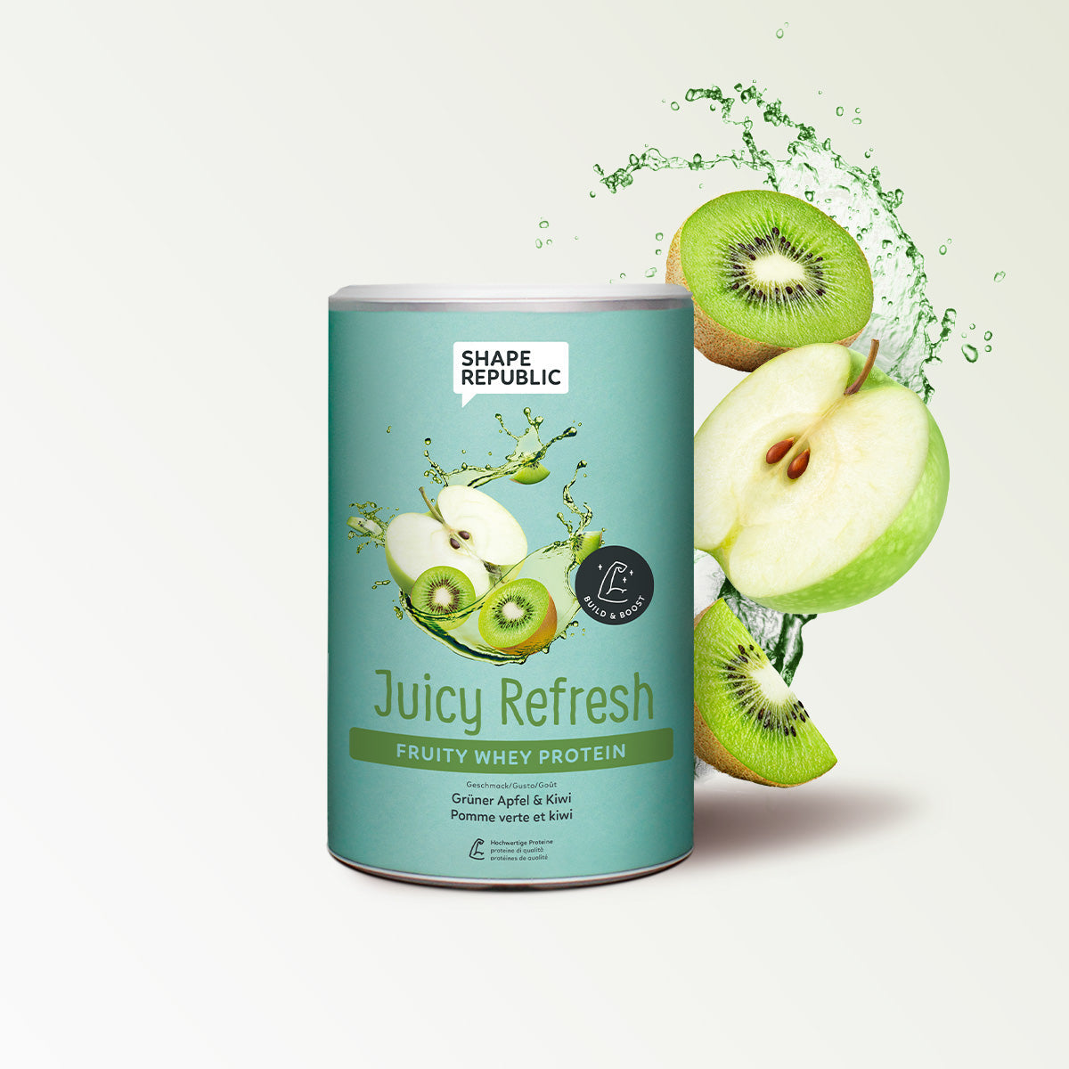 Fruity Whey Protein 300g | Juicy Refresh Kiwi Matcha & Apfel | Shape Republic von Shape Republic